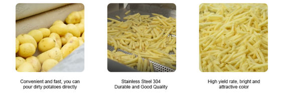 Полностью автоматический замороженный французский картофель фри SS304 делая картофельными чипсами машины производственную линию